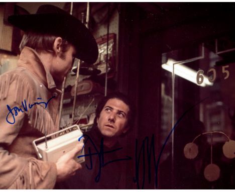 MIDNIGHT COWBOY: Signed colour 10 x 8 photograph by both Dustin Hoffman (Enrico Salvatore 'Ratso' Rizzo) and Jon Voight (Joe 