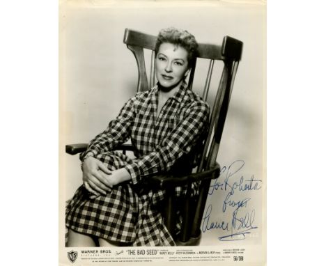 KELLY NANCY: (1921-1995) American actress, an Academy Award nominee. A scarce vintage signed and inscribed 8 x 10 photograph 
