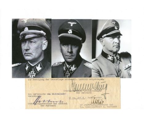 WAFFEN-SS: A slim oblong 8vo piece individually signed by Josef 'Sepp' Dietrich (1892-1966) German politician and SS-Oberst-G
