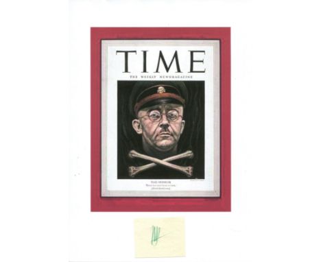 HIMMLER HEINRICH: (1900-1945) Nazi German Politician, Reichsfuhrer of the Schutzstaffel (SS) 1929-45. Green indelible pencil 