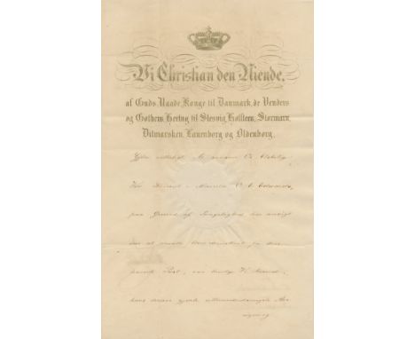 CHRISTIAN IX: (1818-1906) King of Denmark 1863-1906. King Christian IX was known as “The Father-in-Law of Europe” because his