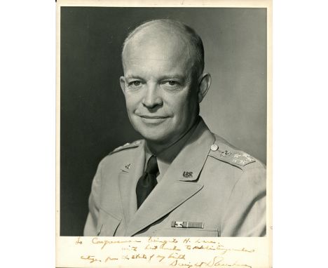 EISENHOWER DWIGHT D.: (1890-1969) American General of World War II. American President 1953-61. A good vintage signed and ins
