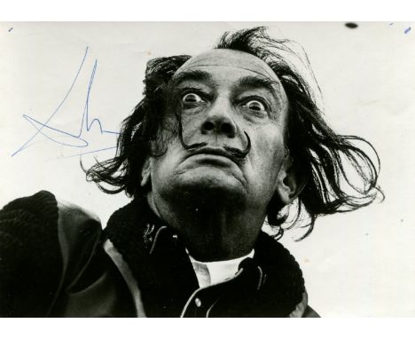 DALI SALVADOR: (1904-1989) Spanish Surrealist Painter. An excellent vintage signed 7 x 5 photograph of Dali in a head and sho