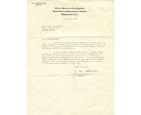 HOOVER J. EDGAR: (1895-1972) American law enforcement administrator, the first Director of the Federal Bureau of Investigatio
