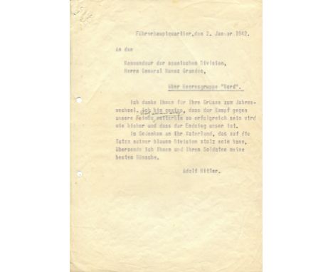 ‘come what may’ the Fuhrer expresses a seed of doubton the outcome of World War II HITLER ADOLF: (1889-1945) Fuhrer of the T