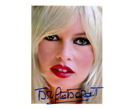 BARDOT BRIGITTE: (1934- ) French Actress &amp; Sex Symbol. An excellent colour signed 6 x 8 photograph by Bardot. An attracti