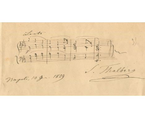 THALBERG SIGISMOND: (1812-1871) Austrian Composer and virtuoso Pianist. Attractive A.M.Q.S., `S. Thalberg´, large signature t