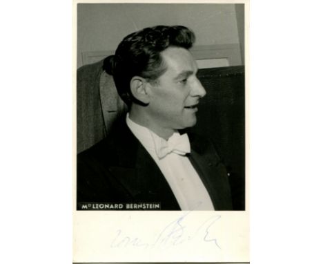 BERNSTEIN LEONARD: (1918-1990) American conductor, pianist & composer of the Broadway musical West Side Story. A scarce, earl