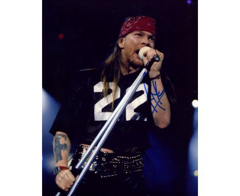 ROSE AXL: (1962- ) American Musician, Singer and Songwriter. Colour signed 8 x 10 photograph by Rose. The image depicting the
