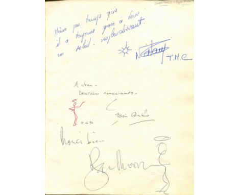 SAINT THE: An unusual pair of ink signatures by both Leslie Charteris (1907-1993, British-Chinese author of adventure fiction