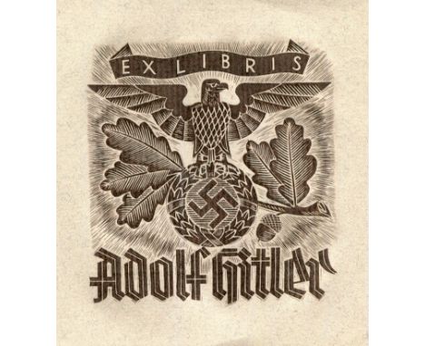 [HITLER ADOLF]: (1889-1945) Fuhrer of the Third Reich 1934-45. Adolf Hitler's original personal unused printed 12mo bookplate