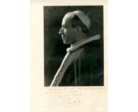 PIUS XII: (1876-1958) Pope of the Roman Catholic Church 1939-58. An excellent manuscript Apostolic blessing in the hand of Po