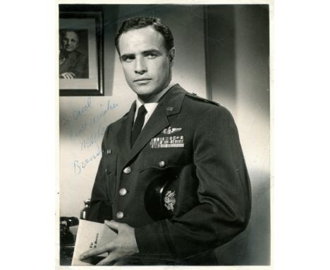 BRANDO MARLON: (1924-2004) American Actor, Academy Award winner. Vintage signed and inscribed 8 x 10 photograph, the image de