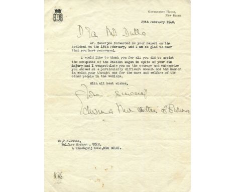 [INDIA]: MOUNTBATTEN EDWINA: (1901-1960) English Heiress and Socialite, last Vicereine of India, 1947. Wife of Louis, Earl Mo