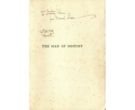 SHAW GEORGE BERNARD: (1856-1950) Irish Playwright, Nobel Prize winner for Literature, 1925. Book signed and inscribed, being 