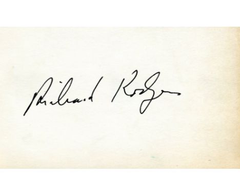 RODGERS &amp; HAMMERSTEIN: RODGERS RICHARD (1902-1979) &amp; HAMMERSTEIN OSCAR (1895-1960) American Composer and Lyricist of 