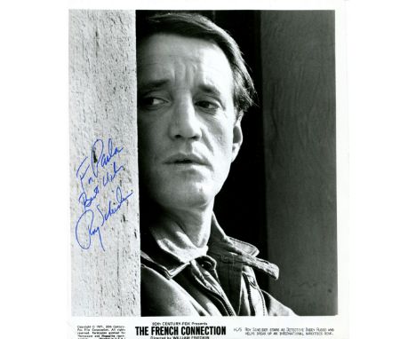 SCHEIDER ROY: (1932-2008) American actor, an Academy Award nominee. Signed and inscribed 8 x 9.5 photograph of Scheider in a 