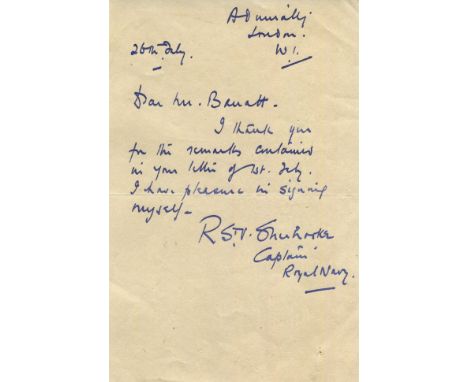 SHERBROOKE ROBERT: (1901-1972) English Rear-Admiral, Victoria Cross winner for his actions on 31st December 1942 during the B