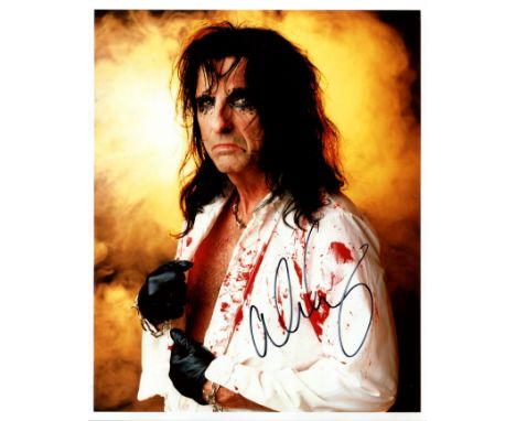 COOPER ALICE: (1948- ) American Singer and Songwriter. Colour signed 8 x 10 photograph by Cooper. The image depicting the Ame
