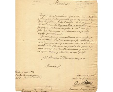 [CIRCUS]: SAQUI JULIEN (1786-1825) French impresario, husband of Madame Saqui (1786-1866) the French acrobat and tightrope da