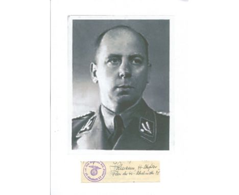HOFMANN OTTO: (1896-1982) German SS functionary of World War II who served as head of the SS Race and Settlement Main Office 