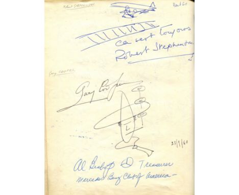 COOPER GARY: (1901-1961) American actor, Academy Award winner. A good vintage black ink signature ('Gary Cooper') and self-ca