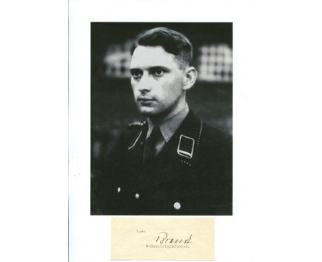BRANDT RUDOLF: (1909-1948) German SS officer of World War II who served as the Personal Administrative Officer to Reichsfuhre