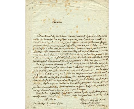 MAHY THOMAS DE: (1744-1790) Marquis de Favras. French aristocrat and supporter of the House of Bourbon during the French Revo