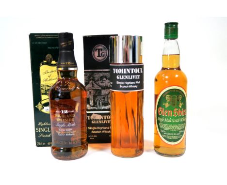 Whisky - Ben Bracken Highland Speyside Single Malt Scotch Whisky Aged 12 Years, 70cl, 40% Vol. boxed; Tomintoul Glenlivet Sin