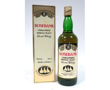 Whisky - Rosebank Unblended Single Malt Scotch Whisky 8 Years Old, 75cl, 40% Vol., boxed.