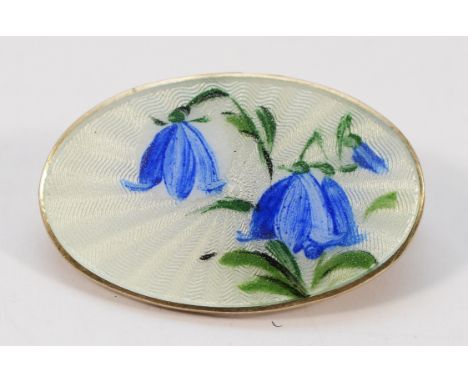 David Anderson, Norway, a silver and enamel bluebell brooch, 27mm, 5g