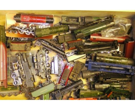 Triang/Hornby and Other OO Gauge Steam Locomotive Bodies and Parts, a substantial box of locomotive bodies, chassis and tende