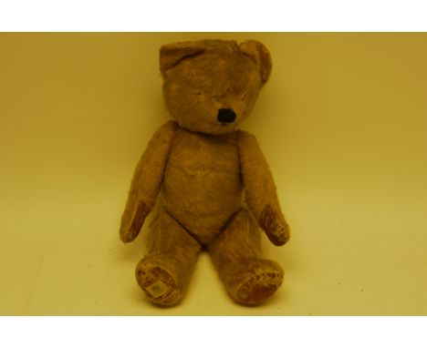 A Post War Chad Valley Teddy Bear, With wool/synthetic mixed plush, black stitched nose and mouth, swivel head and jointed li