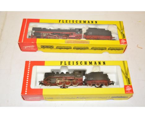 Fleischmann HO Gauge German Steam Locomotives, including ref 4170, DB class 01 4-6-2 no 01 220, together with ref 4140, a DB 