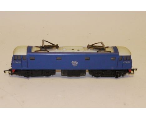 A Hornby-Dublo/Triang OO Gauge E3002 Electric Locomotive, with twin pantographs, the original H-D body with Triang-type motor