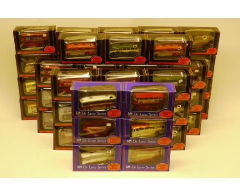 Exclusive First Editions, All boxed 1:76 scale models of vintage buses and coaches including some De Luxe examples, G-E, Boxe