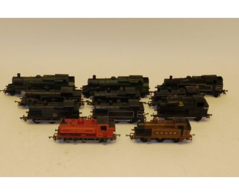 Triang/Hornby OO Gauge Steam Tank Locomotives, including BR black M7 30027, three BR 2-6-2T's (2 green, 1 black), black 0-6-0