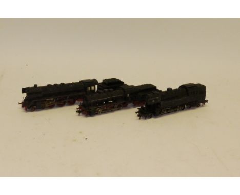 Unboxed Continental HO Gauge Steam Locomotives by Fleischmann,  comprising 4-6-2 no 01 182, 0-8-0 no 55 2781 and 2-8-4T no 65