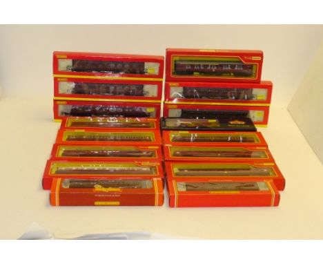 Tri-ang Hornby (Margate and China) and Bachmann BR and LMS maroon coaches, Tri-ang, Suburban Coaches (2, one unboxed), Caledo