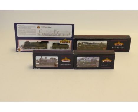 Bachmann 00 Gauge  Steam Locomotives, 32-227 LMS black 3F 'Jinty' No 7524, 32-200A GWR green Pannier Tank No 6752. 32-352 BR 