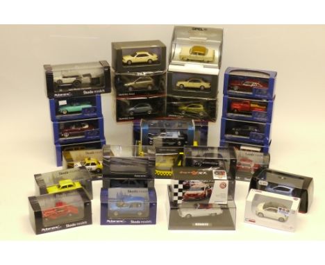 Car Manufacturer Licensed Models, A boxed collection mostly 1:43 scale, vintage and modern private and commercial vehicles in