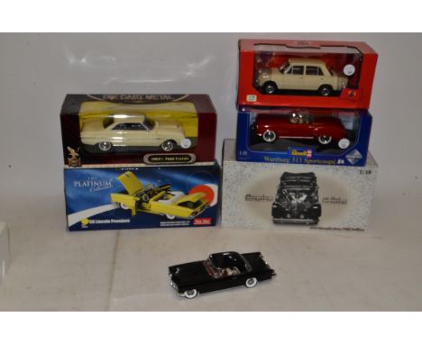 1:18 Scale Models, A boxed group, comprising, IST Models, 1971 Lada Vaz 2101 (IST18001B), Revell, Wartburg 313 (08839), Frank