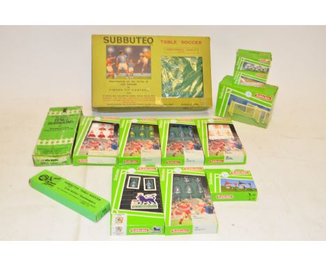 Subbuteo, A boxed collection comprising Continental display edition, five teams (63000 sets) and another Premier League team 