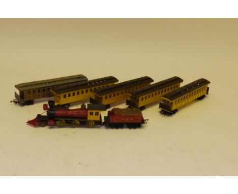 A Triang/Hornby OO Gauge Transcontinental Series 'Davy Crockett' Locomotive and Coaches, comprising 2-6-0 locomotive and tend