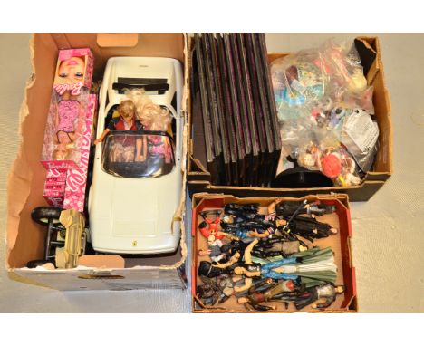 Modern Barbie, Action Figures and other Toys, Three factory sealed Barbie dolls, 1986 Barbie Ferrari in white livery by Matte