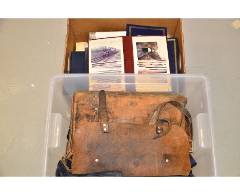British Rail Uniform and Train related Memorabilia, Jackets, trousers and waistcoats, together with a leather B.R. satchel, a