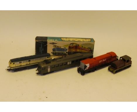 Continental HO Gauge Diesel/Electric Locomotives by Lima and Others,  comprising boxed VEB EM20 Bo-Bo no 118 059-5 in DR blue