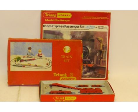 Triang and Hornby OO Gauge Train Sets and Boxes, sets including RO Passenger with Princess and series 2 track, R3A with Princ
