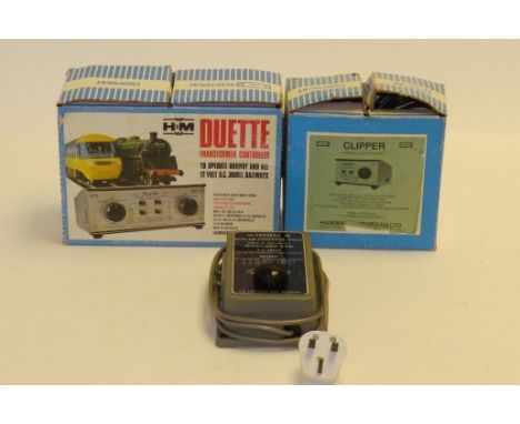 H&M and Meccano Hornby Dublo 00 Gauge Transformers, H&M Duette and Clipper and Meccano Marshall 11 Power control units, all i