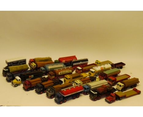 Modern Corgi Commercial Models, An Unboxed group of 1:43 scale vintage haulage vehicles including flat bed trucks, tankers, a